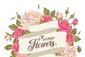 Sards with vintage roses., a Card Template by incomible