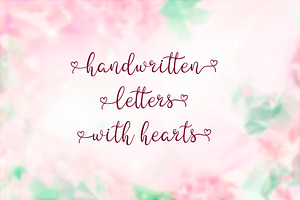 Lovely font with hearts