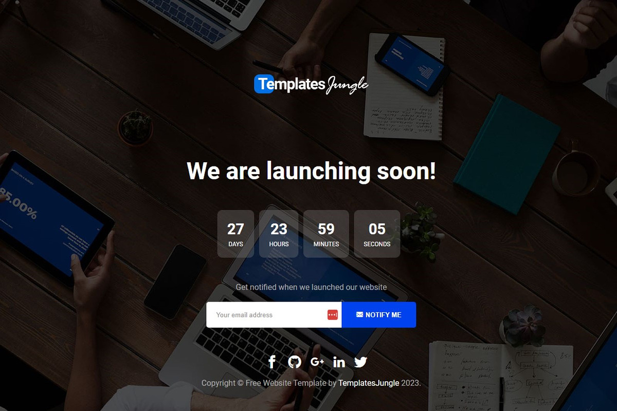 Coming Soon - Under Construction Web, a HTML Template by TemplatesJungle