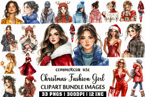 Christmas Fashion Girl Sublimation, an Illustration by Craft Nest