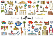 Vector set on the theme of Africa, an Object Graphic by Olga Chuklay (Thumbnail 1 of 2)