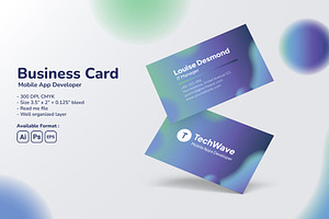 Mobile App Developer Business Card, a Business Card Template by Fannan Studio