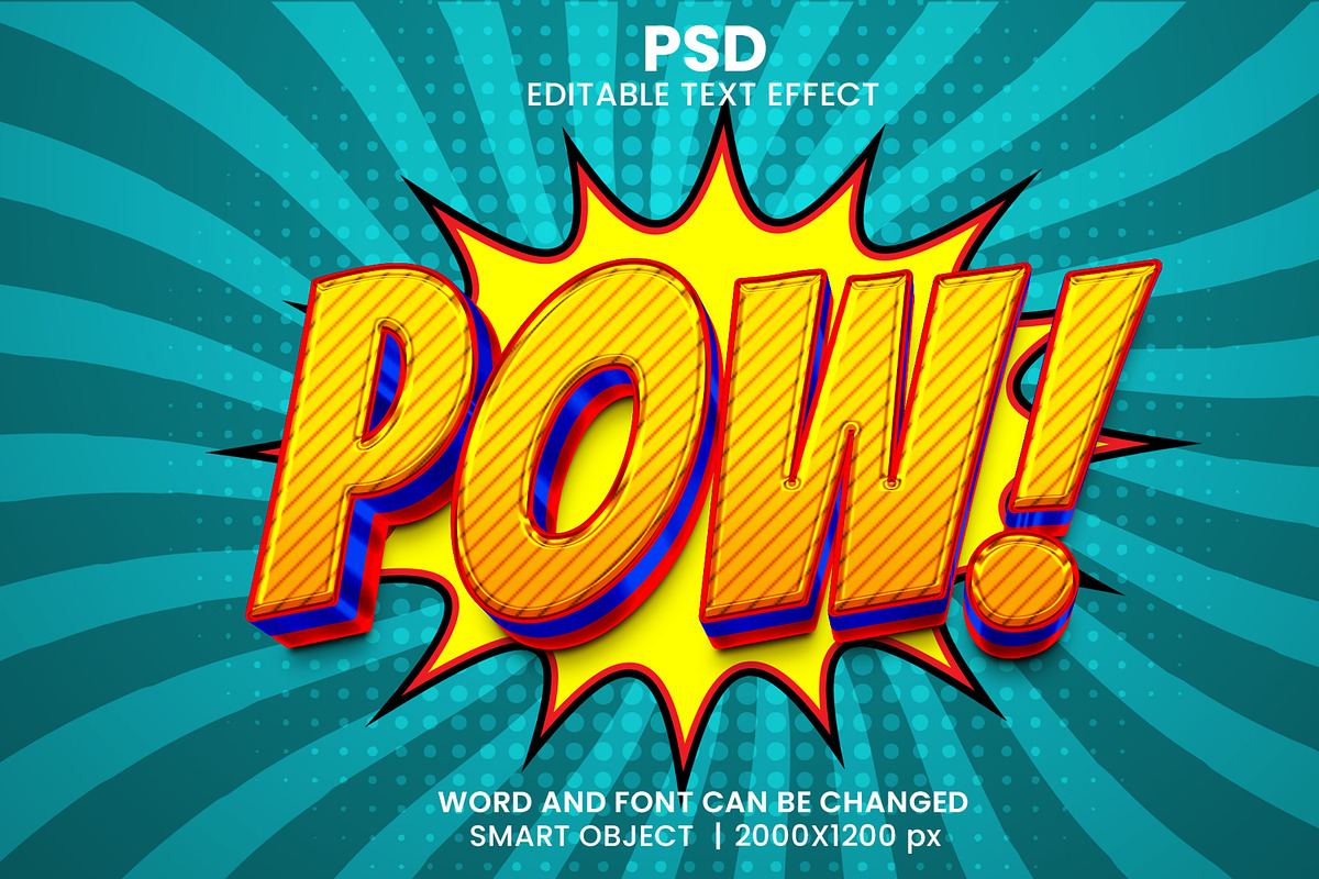 Pow Comic Editable Psd Text Effect, a Brushes & More by bdrobin (Photo 2 of 2)