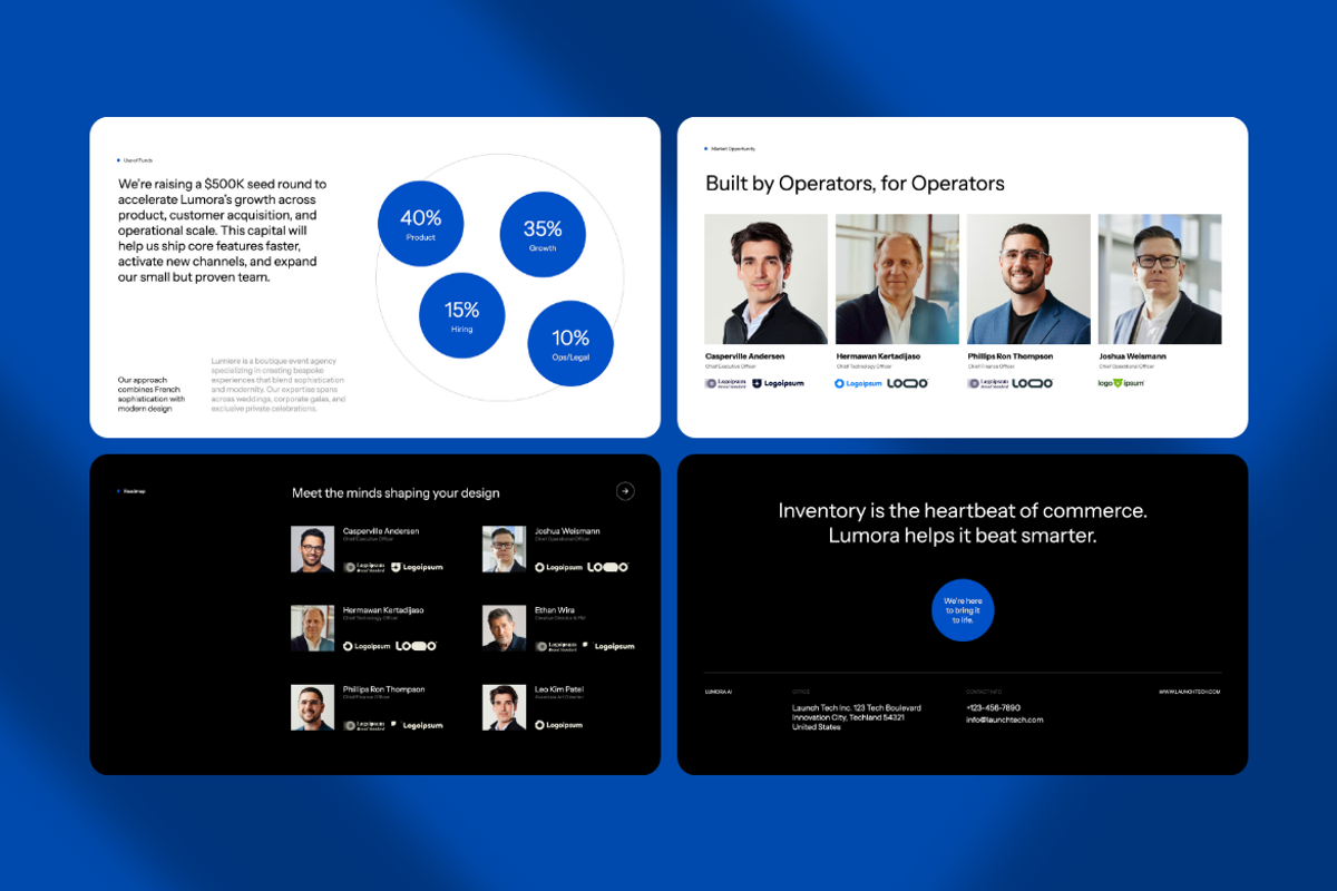 Lumora AI SaaS Pitch Deck Keynote, a Presentation Template by Unich Design Bureau (Photo 2 of 9)