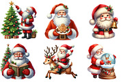 Christmas Santa Claus Bundle Clipart, an Illustration by DreamArtGraphic (Thumbnail 4 of 4)