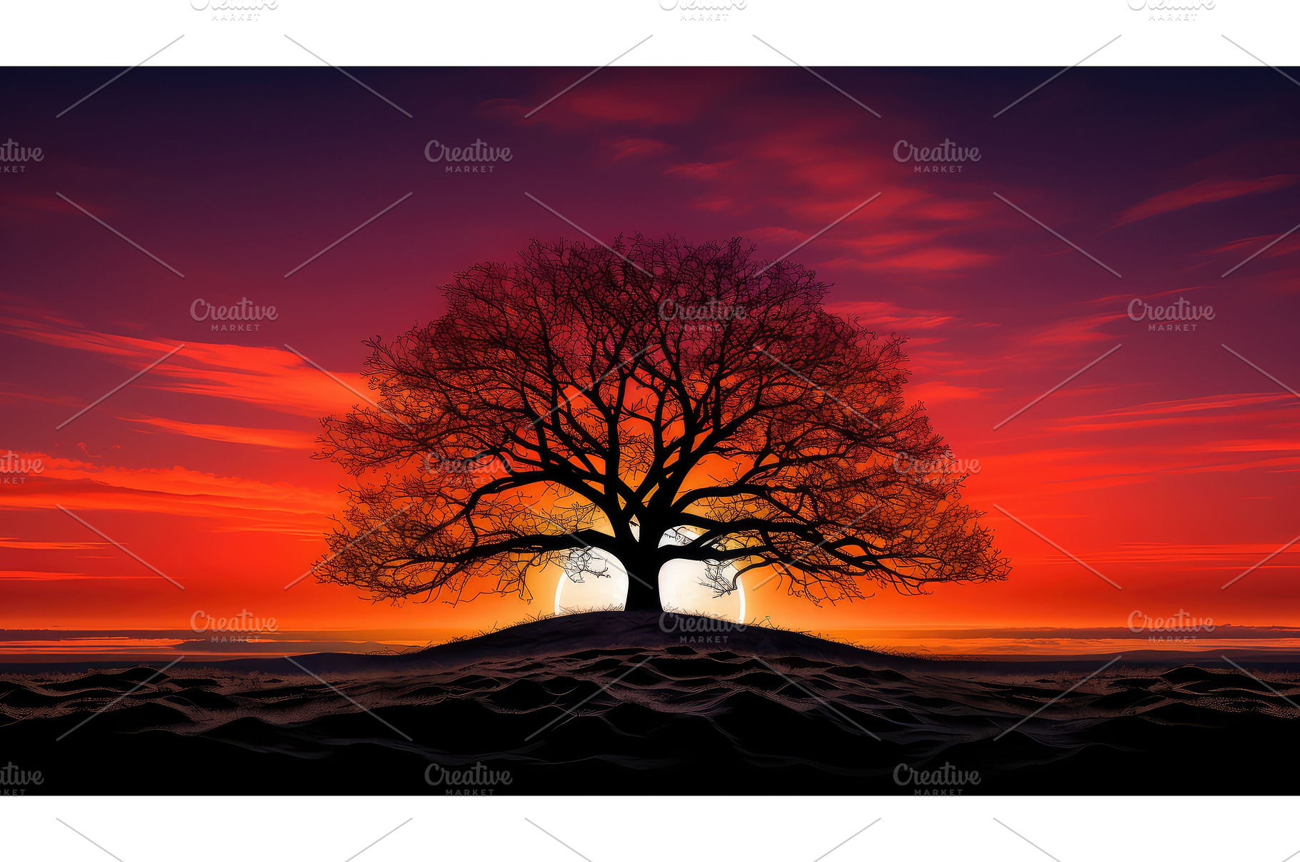 branches tree sun ai generated, a Nature Photo by pikepicture