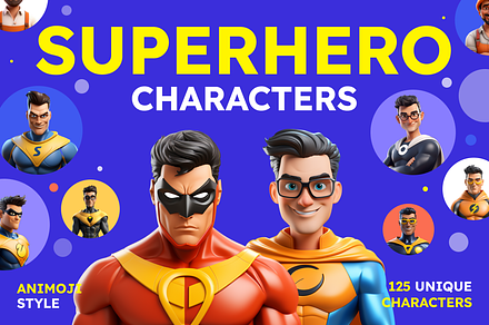 125 Superhero Characters, a Characters & Person 3D Model by Digital Blood