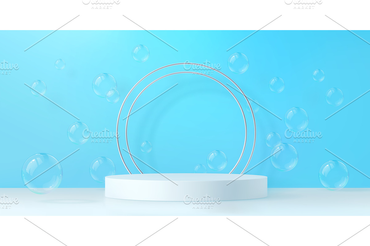 Podium with soap bubbles, a Decorative Illustration by Buch&Bee