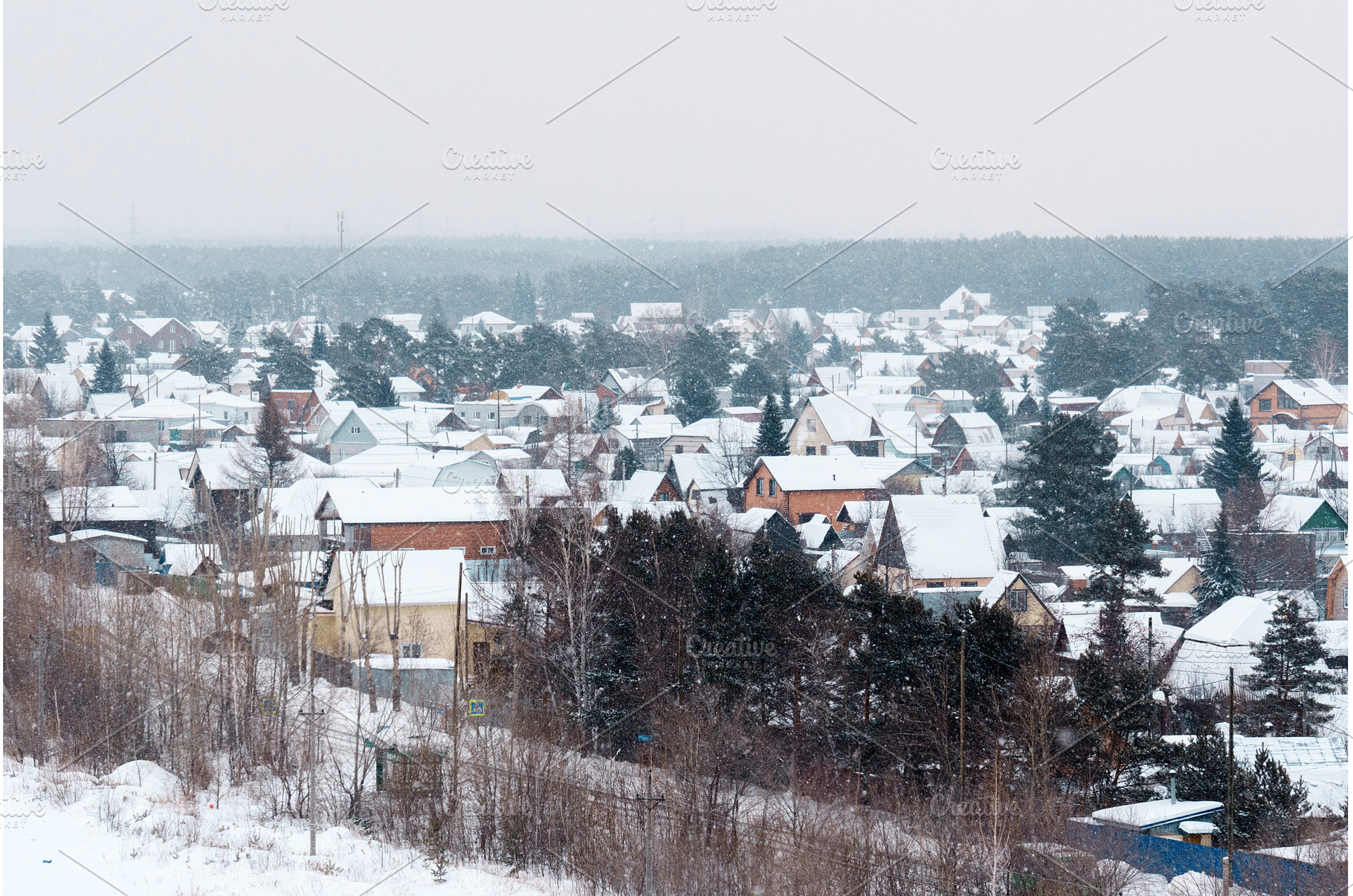 Winter wonderland envelops a quaint, a Nature Photo by darksoul72