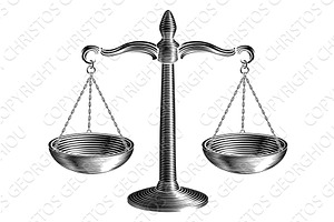 Scales Libra Zodiac Justice Law, an Object Illustration by Christos Georghiou
