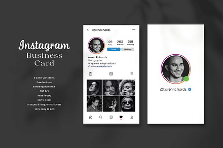 Instagram Business Card, a Business Card Template by Saman Osama