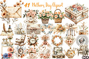 vintage beige mothers day Clipart, an Illustration by DreamCafeArt (Thumbnail 1 of 5)