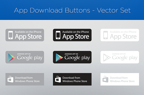 App Download Buttons - Vector Set preview 2