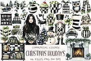 Black and White Holidays Clipart, an Illustration by OK Design (Thumbnail 1 of 5)
