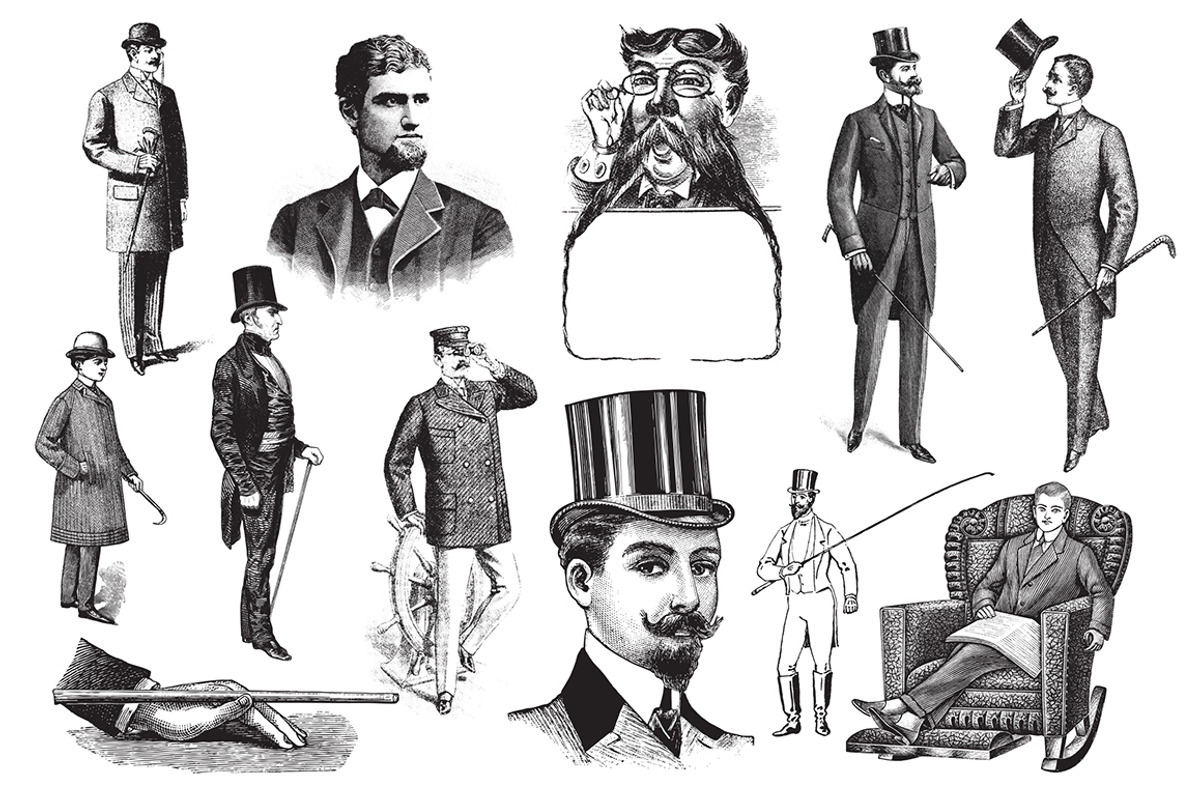 50 Vintage Gentleman's Illustrations, an Illustration by hypegraphic (Photo 2 of 4)