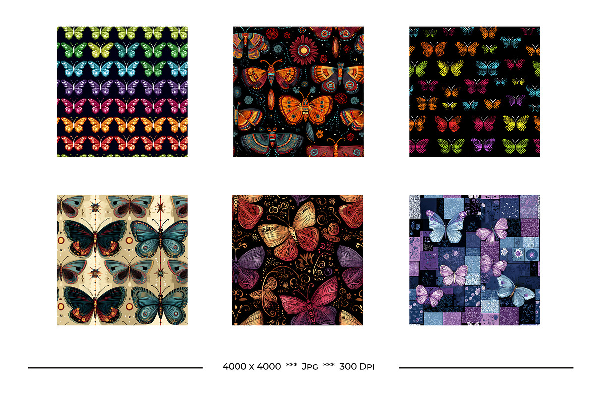 Butterfly Retro Art Style Patterns, a Pattern Graphic by karenfoleyphoto (Photo 11 of 16)