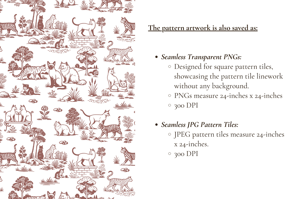 Cat Toile Illustrated Pattern, a Background Graphic by Hughes Studio (Photo 6 of 8)