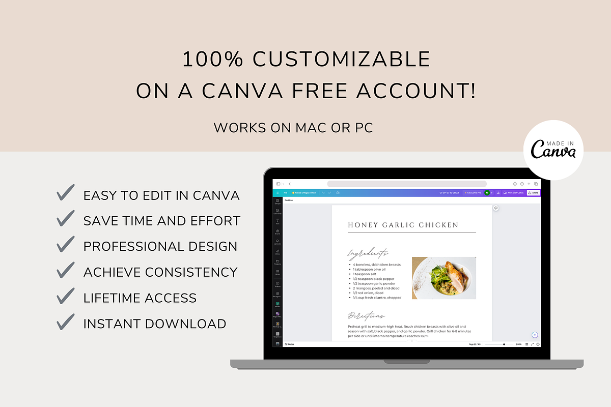 Cookbook Template CANVA, a Magazine Template by OrganizationOasisRo (Photo 6 of 10)