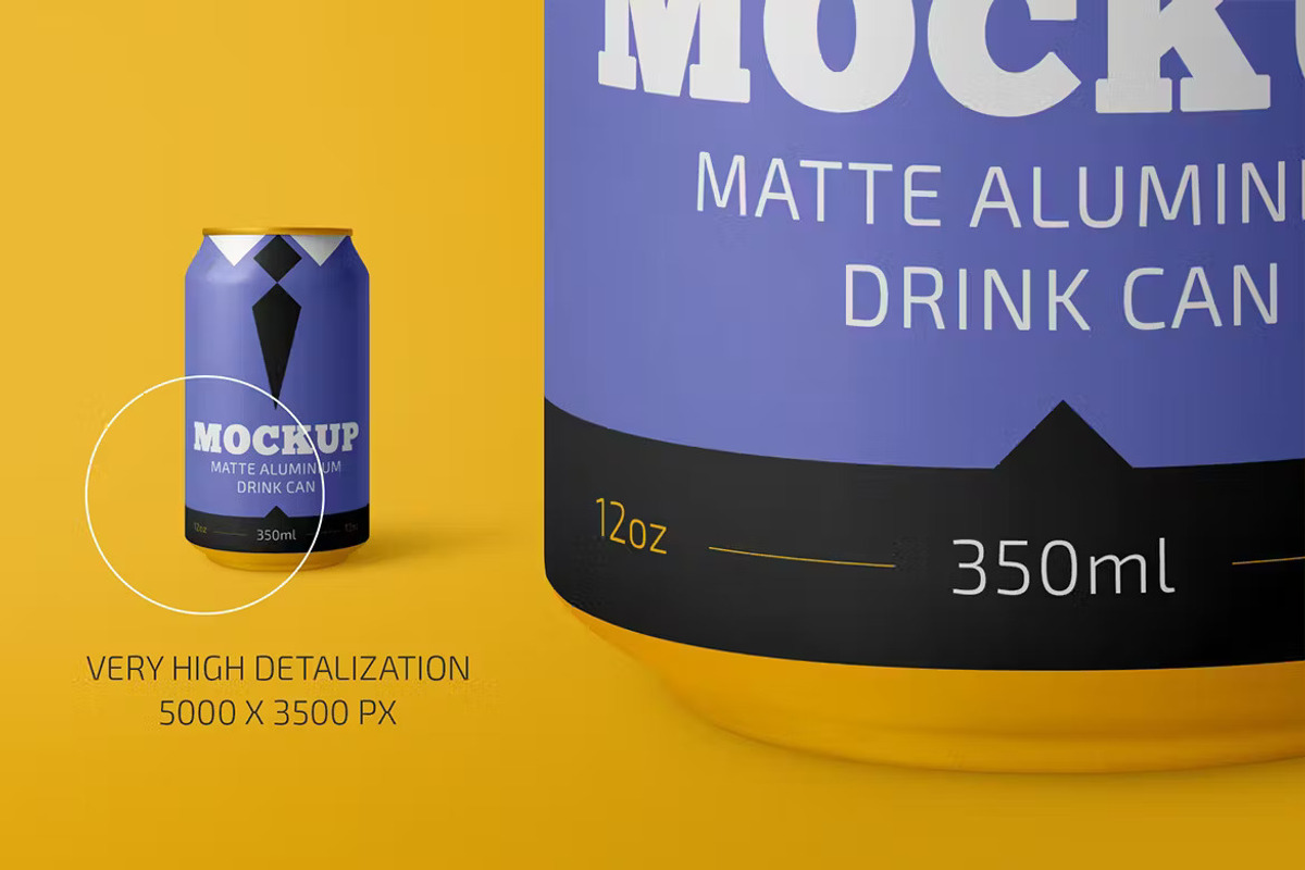 350ml Aluminium Drink Mockup Set, a Packaging Mockup by PaperMoon (Photo 4 of 4)