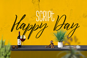 Happy Day Script, a Script Font by Vera Holera (Thumbnail 1 of 2)