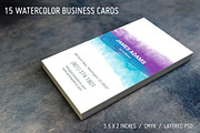 15 Watercolor Business Cards, a Business Card Template by cesgra (Thumbnail 1 of 5)