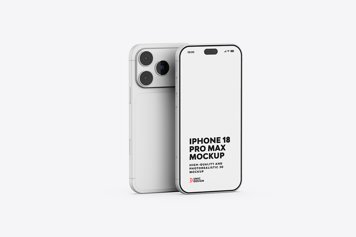 iPhone 18 Pro Max Mockup, an iPhone Mockup by UnicDesign (Photo 8 of 10)
