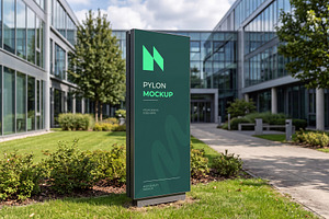 Pylon Sign PSD Mockup, an Advertising Mockup by graphypix