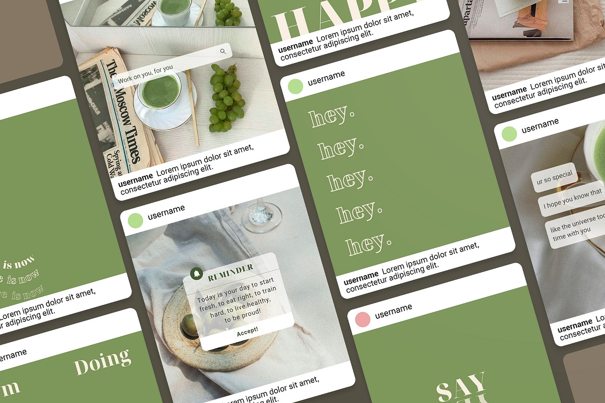 Green Quote Instagram Templates, a Social Media Template by DesignbySamVN (Photo 2 of 6)