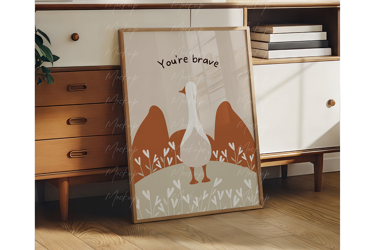 DIN A Wood Frame Mockup, a Product Mockup by TatiMockup (Photo 3 of 3)