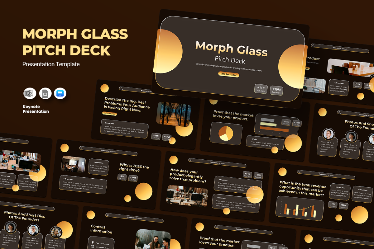 Morph Glass Pitch Deck - Keynote, a Presentation Template by Iqsiart Studio (Photo 1 of 3)