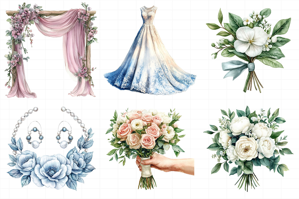 Wedding Watercolor Clipart, an Illustration by Daily.Designs (Photo 6 of 7)