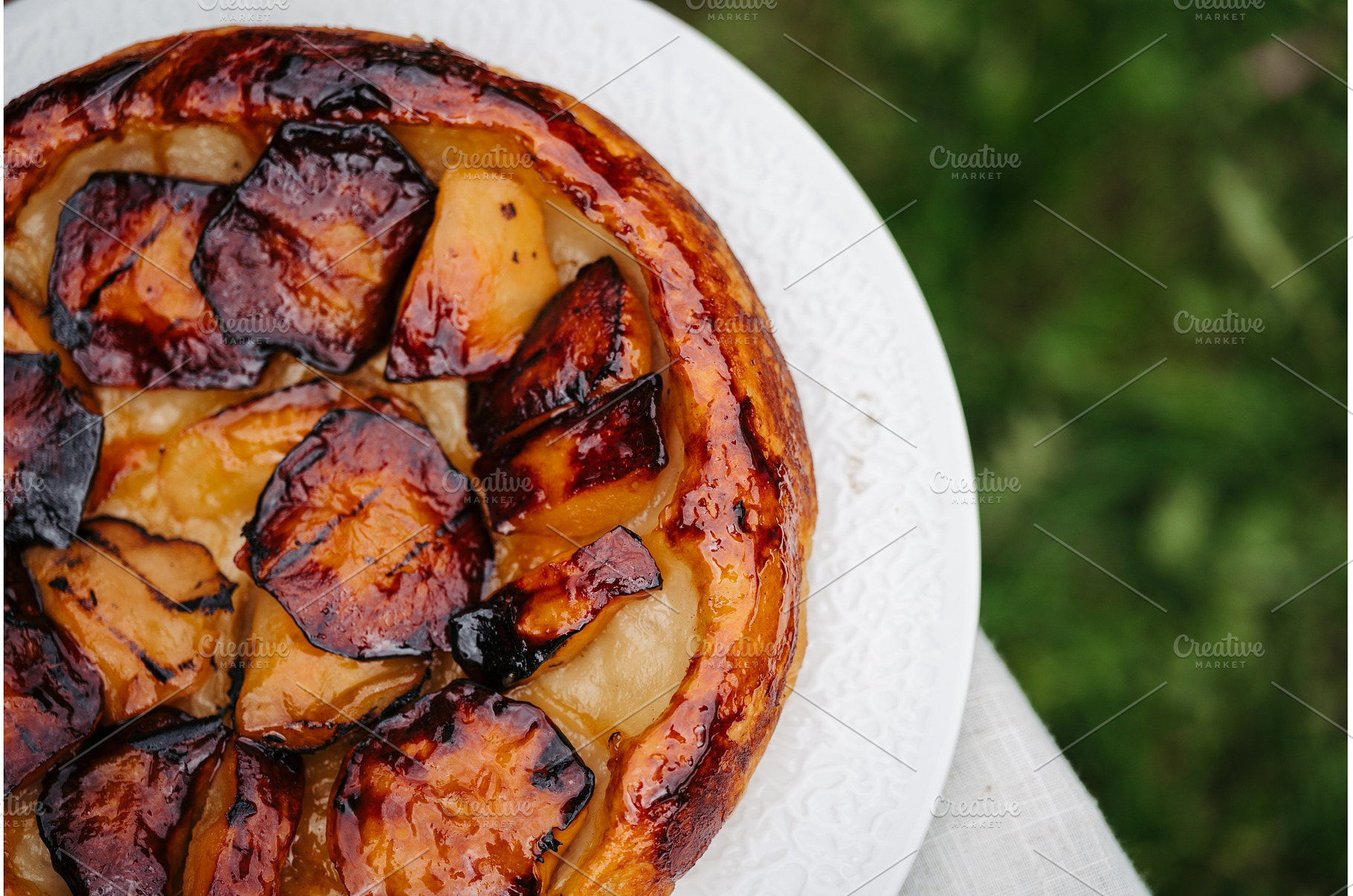 Homemade apple pie baked in a, a Food & Drink Photo by HalfPoint