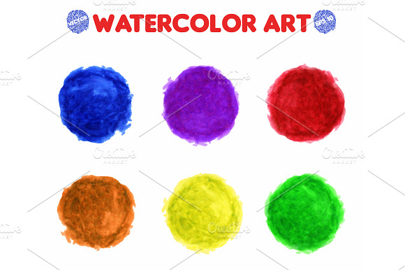 Colorful Watercolor Paint Circles