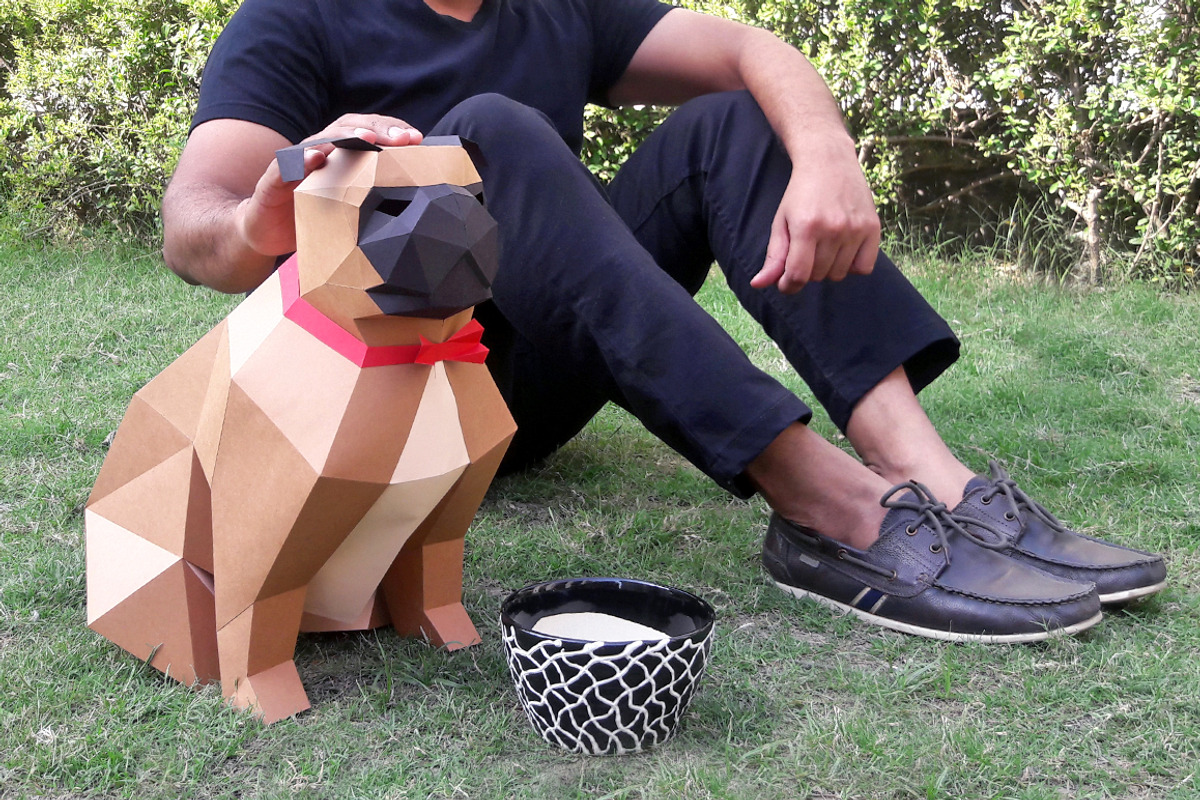 DIY Paper Pug - 3d papercrafts, a Templates & Theme by PAPER amaze
