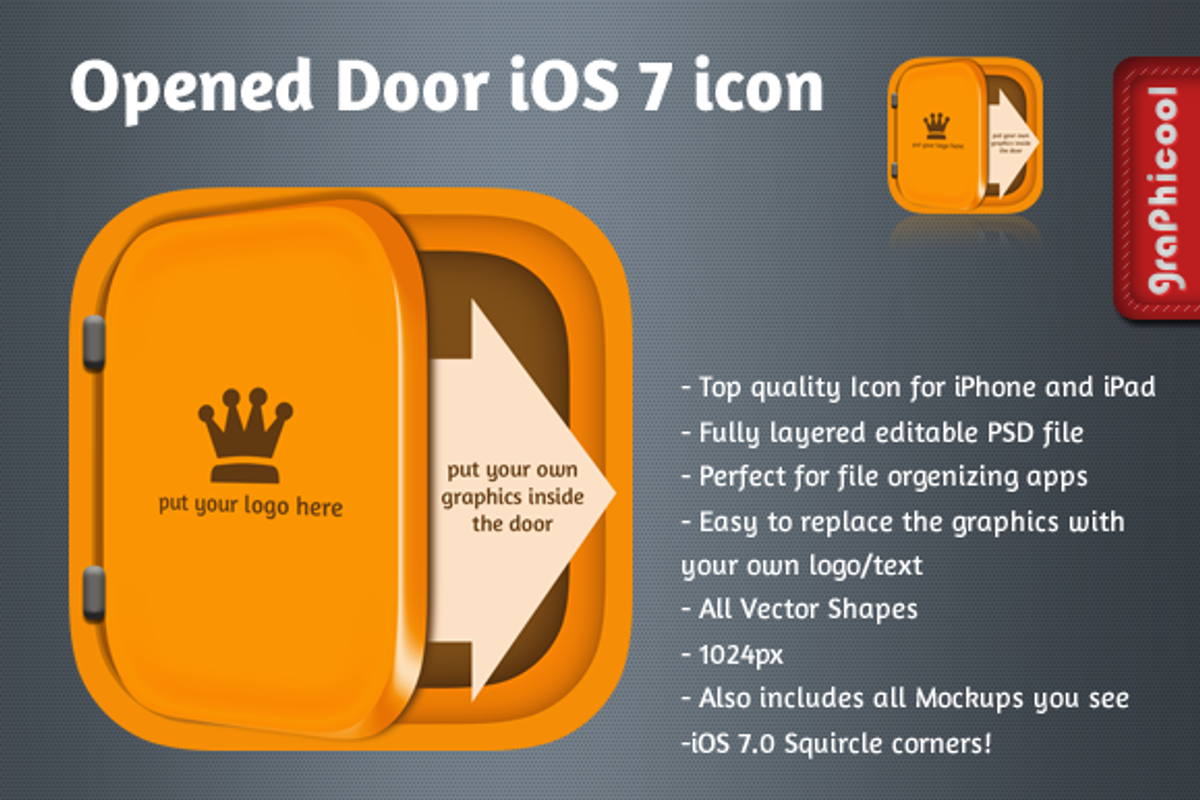 iOS 7 app icon - Opened Door, an Icon by Graphicool (Photo 1 of 3)