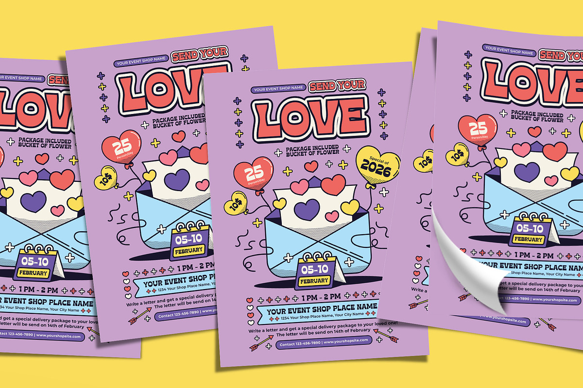 Send Your Love Valentine's Flyer, a Flyer Template by Tiptop Graphic (Photo 4 of 5)