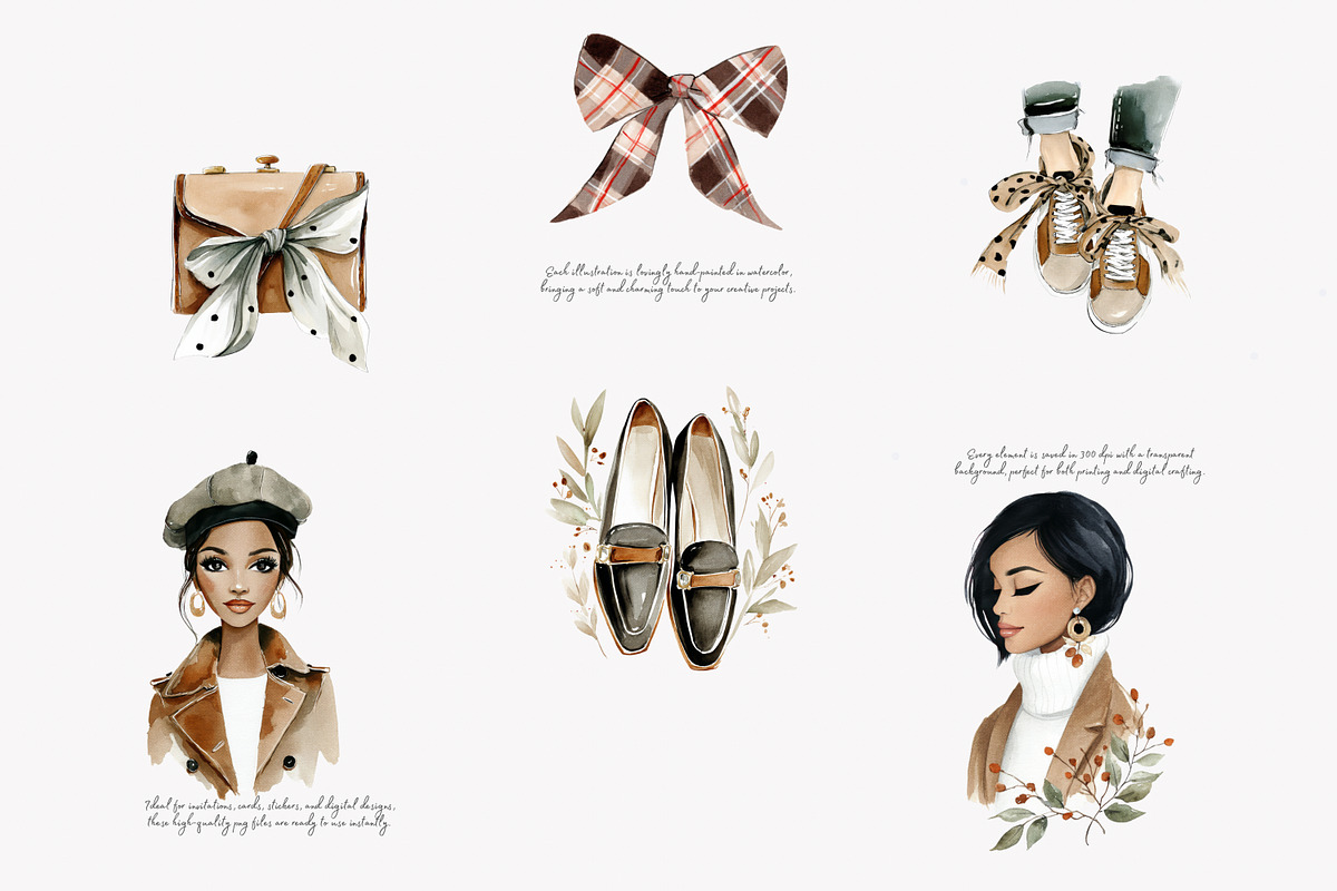 Autumn watercolor clipart set, a Decorative Illustration by Patishop Art (Photo 6 of 9)