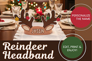 Editable Reindeer Headband Printable, a Print Template by Sunny Jar Designs (Thumbnail 2 of 3)