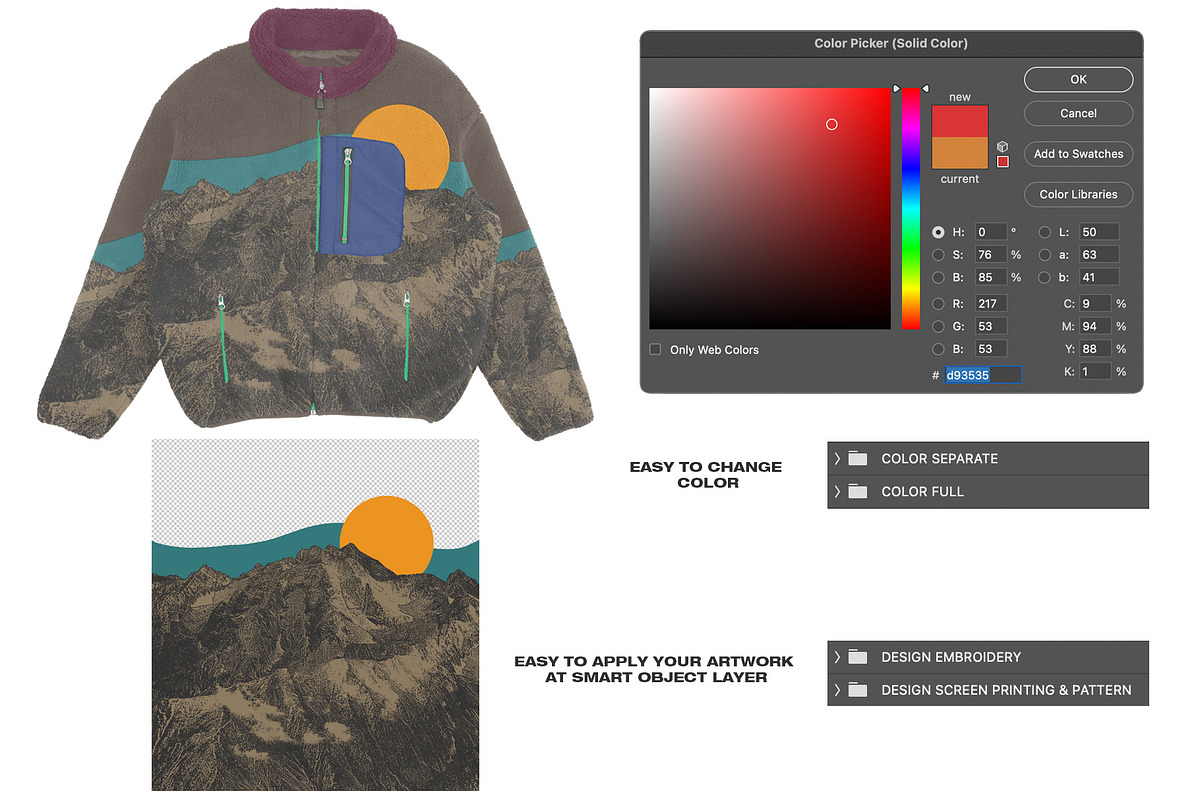 Boa Fleece Jacket - Mockup, a Hoody Mockup by DaldSgh (Photo 7 of 9)