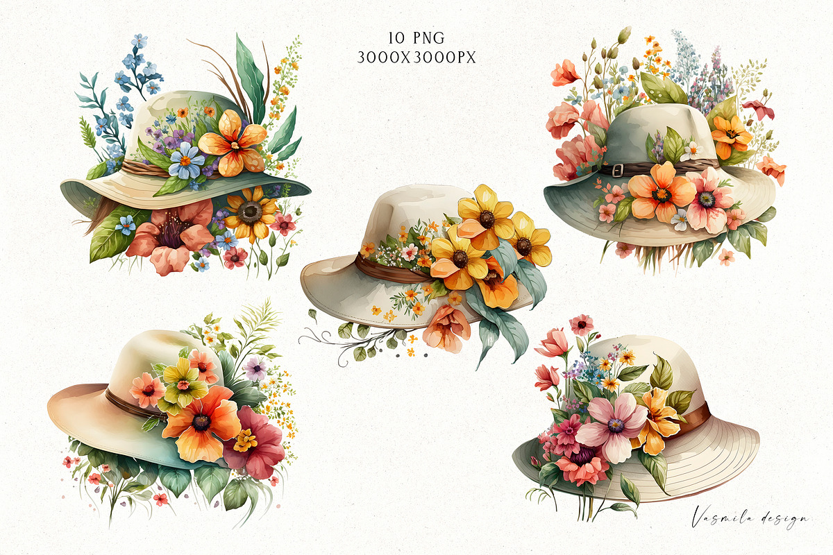 Romantic flower clipart bundle, a Decorative Illustration by Vasmila (Photo 13 of 21)