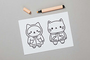 12 Funny Cat Wearing Jacket Coat, an Animal Illustration by jongcreative (Thumbnail 3 of 6)