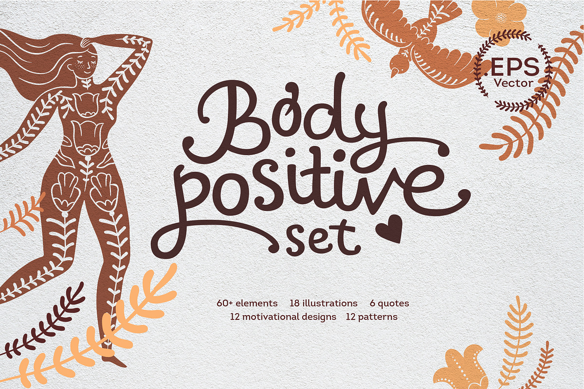 Body positive set. Vector elements., an Object Graphic by anna khramtsova (Photo 1 of 10)