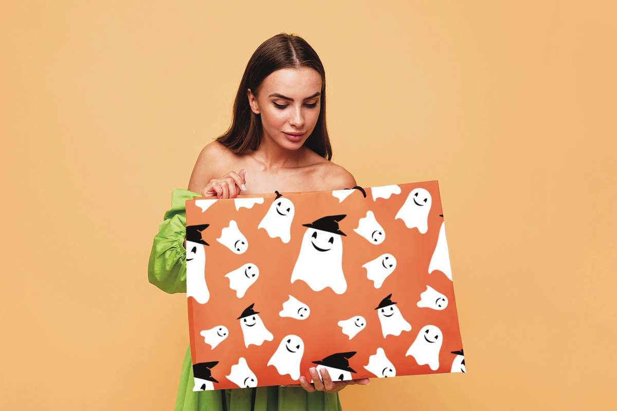 Halloween ghost pattern, a Decorative Illustration by Volha (Photo 3 of 3)