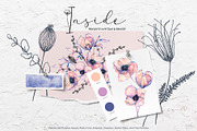 Inside Watercolor Floral Clipart, a Decorative Illustration by BalanceUA (Thumbnail 2 of 19)