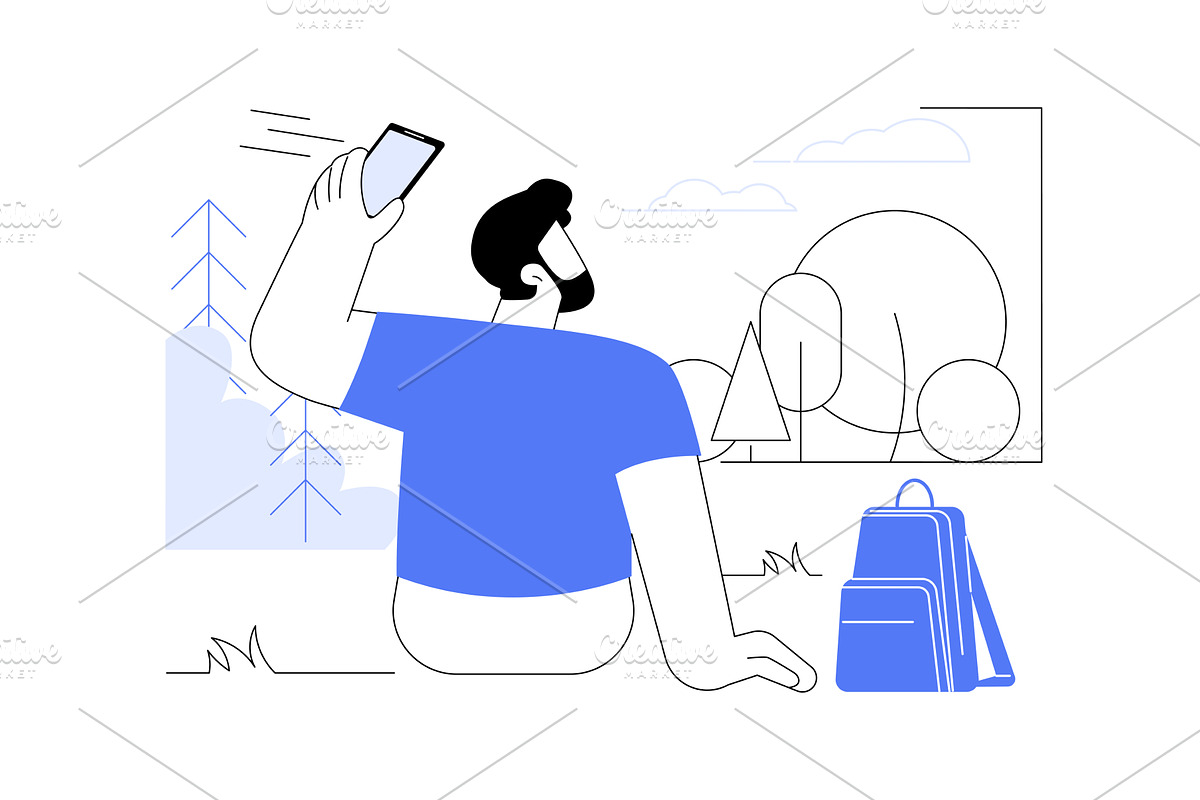Digital detox isolated cartoon, a Person Illustration by Visual Generation