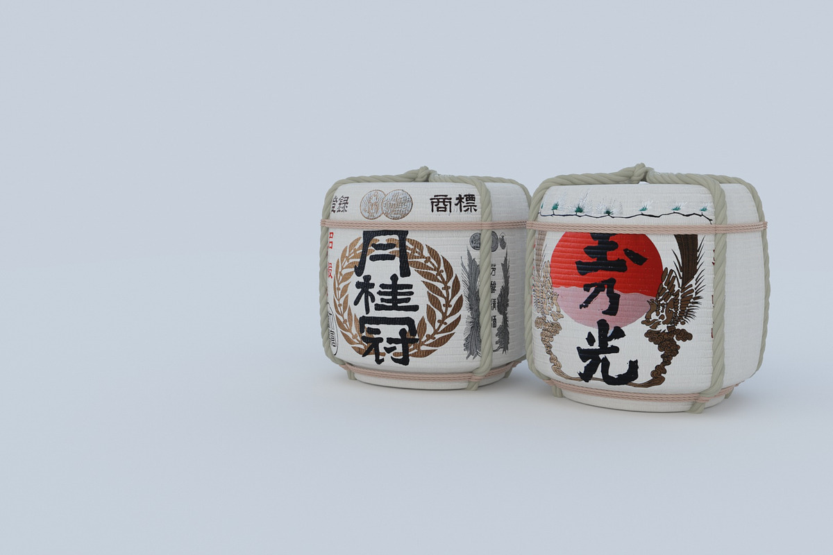Japanese Sake Barrels, a Food & Drink 3D Model by 3DTreatment (Photo 2 of 24)