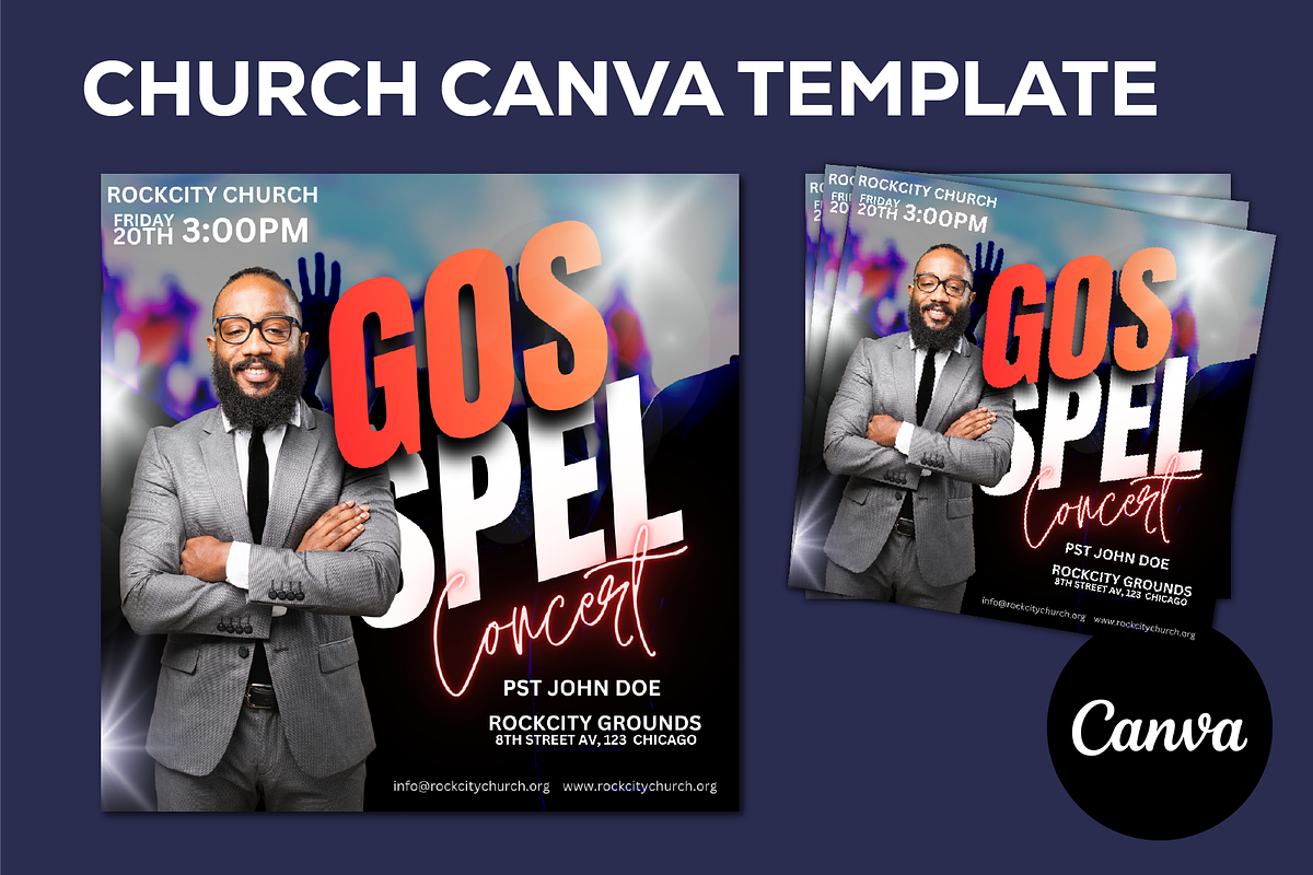 Church Flyer Canva Template, a Social Media Template by Sipi_Graphics (Photo 1 of 3)