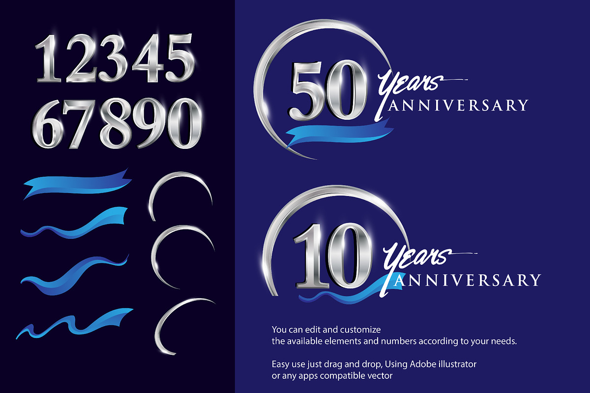 Anniversary logo and greeting card, a Design Template by OtpirusGraphic (Photo 4 of 5)