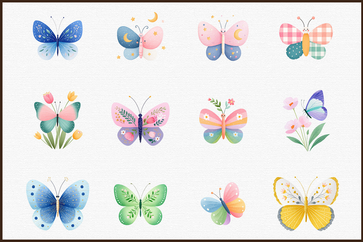 Spring Butterflies Watercolor Clipar, an Illustration by Sublimation Artist (Photo 3 of 6)