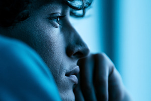 Contemplative young man